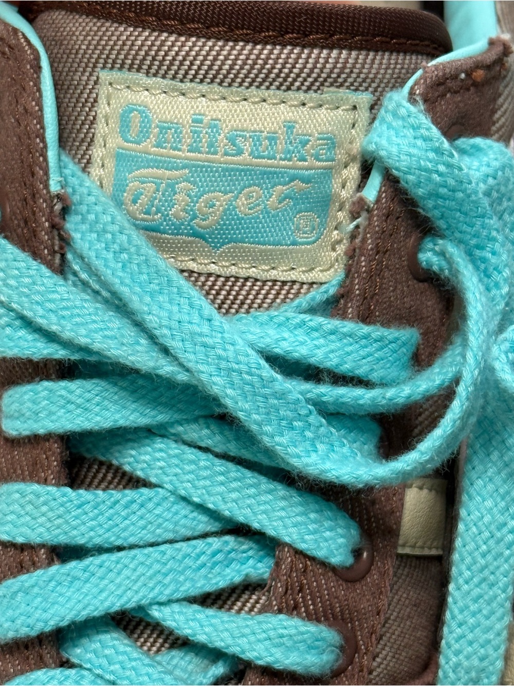 Onitsuka Tiger Ultimate 81 Sneakers Brown Turquoise Canvas Womens Size 7.5 - Picture 8 of 14